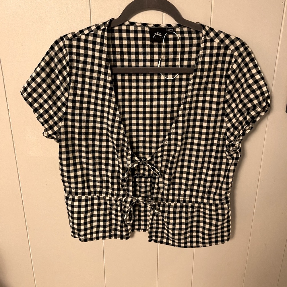 Rusty Supply Co. Tie Front Buffalo Check Top
